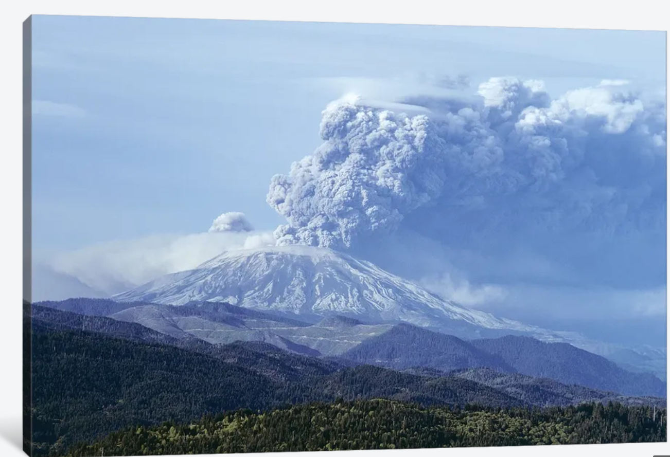 1980s Volcano Mount Saint Helens Erupting May 18, 1980 Washington USA - Canvas Print