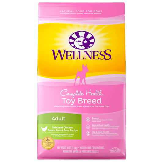 Wellness Toy Breed Complete Health Adult Deboned Chicken, Brown Rice & Peas Recipe Dry Dog Food