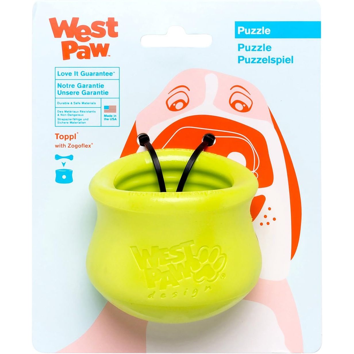 West Paw Zogoflex Toppl Treat Dispensing Dog Toy Puzzle Small