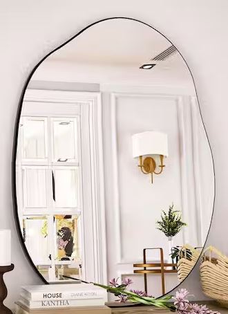 26 in. W x 38 in. H Irregular Modern Frameless MDF Wall Mirror