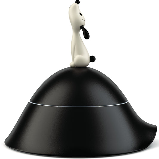 Dog bowl with lid in thermoplastic resin and 18/10 stainless steel mirror polished